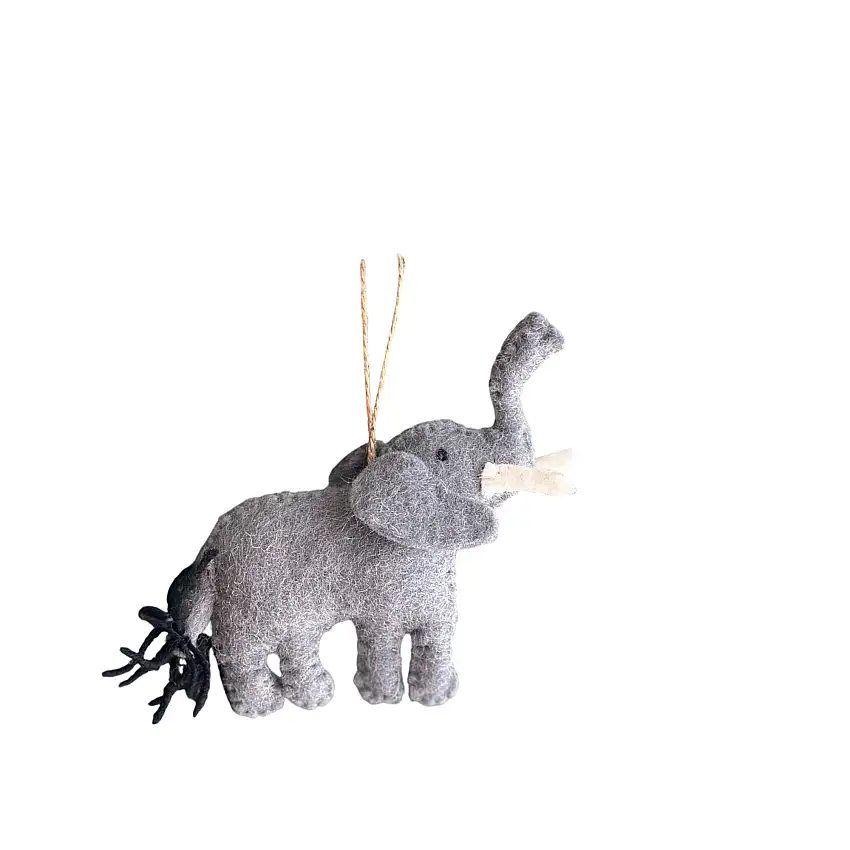 Felt Ornament - Gray Elephant