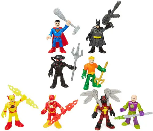 Fisher Price DC Super Friends Imaginext Super Hero Showdown Superman, Lex Luthor, Batman, Firefly, Aquaman, Flash, Black Manta & Reverse Flash Exclusive 3-Inch Figure 8-Pack Set