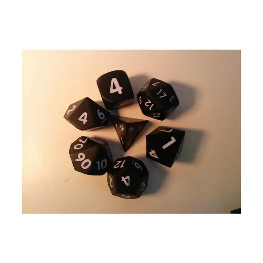 Squishy Dice - Poly Set - Black (7)