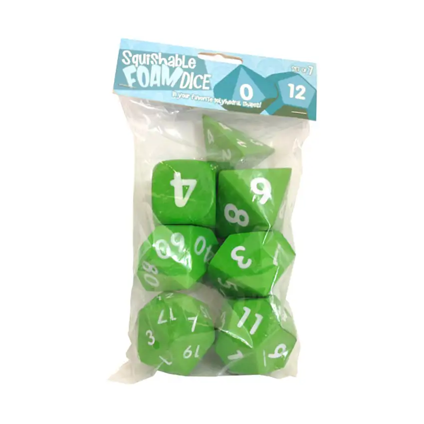 Squishy Dice - Poly Set - Light Green (7)
