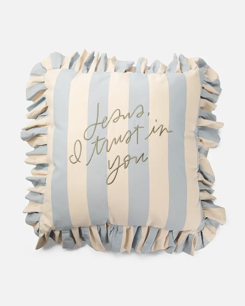 Jesus, I Trust In You Striped Pillow