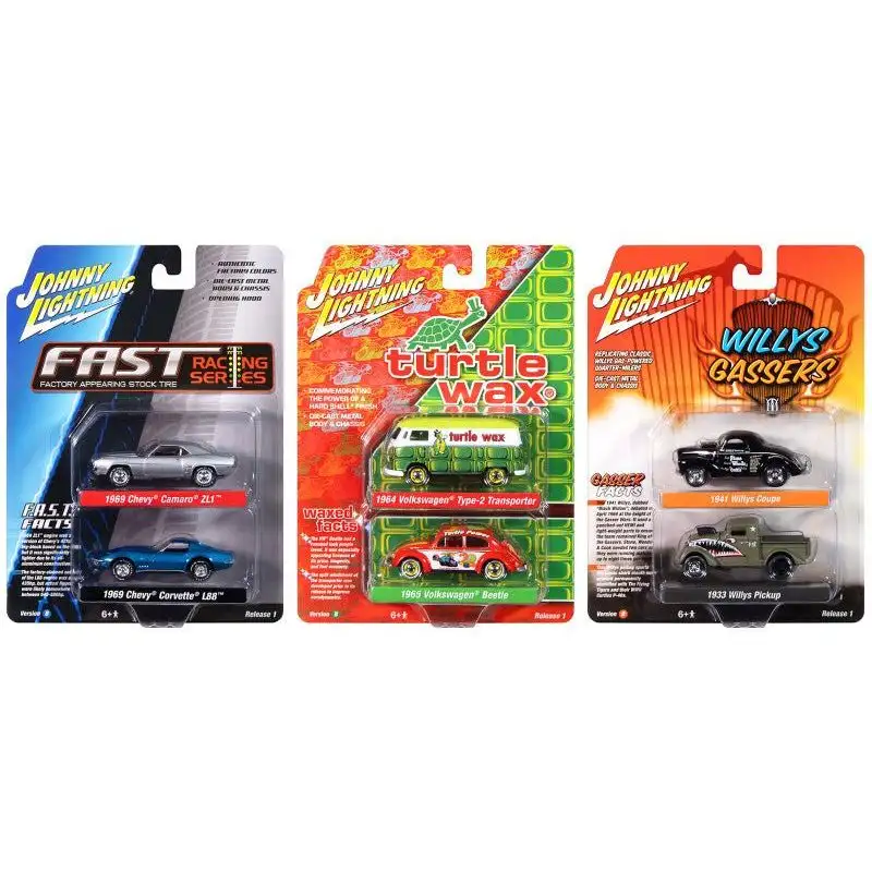 Johnny Lightning "2-Packs" 2024 Release 1 Set B of 6 pieces 1/64 Diecast Model Cars by Johnny Lightning