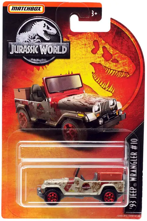 Jurassic World Matchbox '93 Jeep Wranger #10 Diecast Vehicle [Muddy]