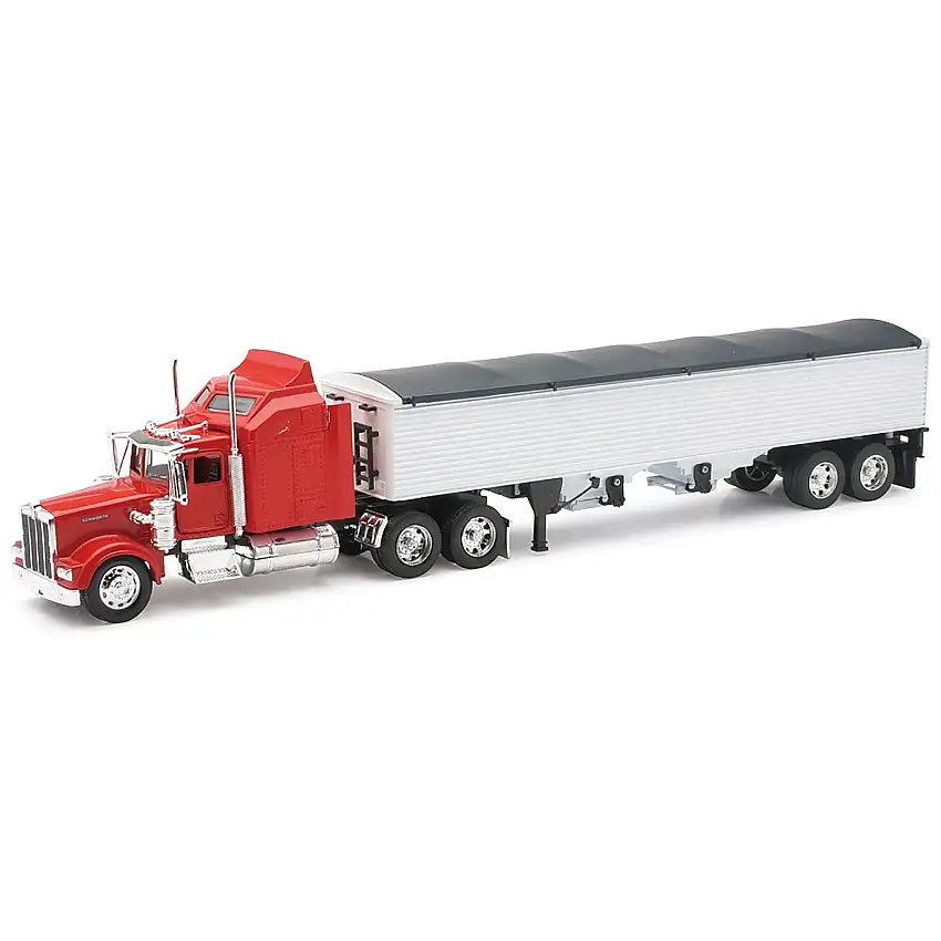 Kenworth W900 Grain Truck Red and White "Long Haul Truckers" Series 1/32 Diecast Model by New Ray
