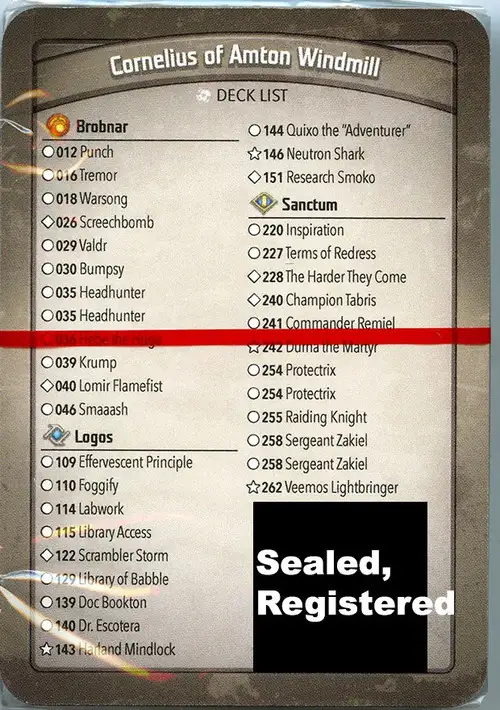 KeyForge Call of the Archons Cornelius of Amton Windmill Archon Deck [REGISTERED] [Effervescent Principle, Library Access, Scrambler Storm, Neutron Shark!] [Mint Unopened] (Fantasy Flight Games)