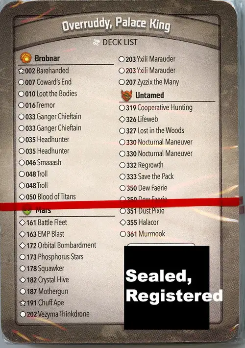 KeyForge Call of the Archons Overruddy, Palace King Archon Deck [REGISTERED] [Battle Fleet, Chuff Ape, Dust Pixie, Murmook!] [Mint Unopened]