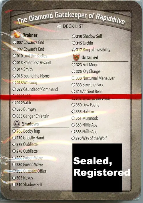 KeyForge Call of the Archons The Diamond Gatekeeper of Rapiddrive Archon Deck [REGISTERED] [Oubliette x2, Urchin, Key Charge, Witch of the Wilds, Murmook!] [Mint Unopened]