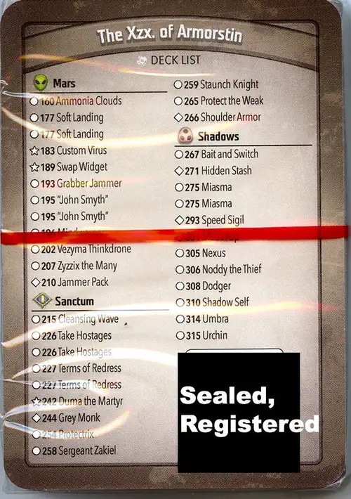 KeyForge Call of the Archons The Xzx. of Armorstin Archon Deck [REGISTERED] [Grabber Jammer, Jammer Pack, Bait and Switch, Miasma x2, Speed Sigil, Urchin!] [Mint Unopened]