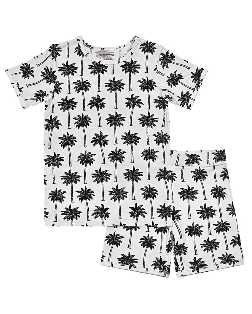 Bamboo Shorts Set | Palm Style White