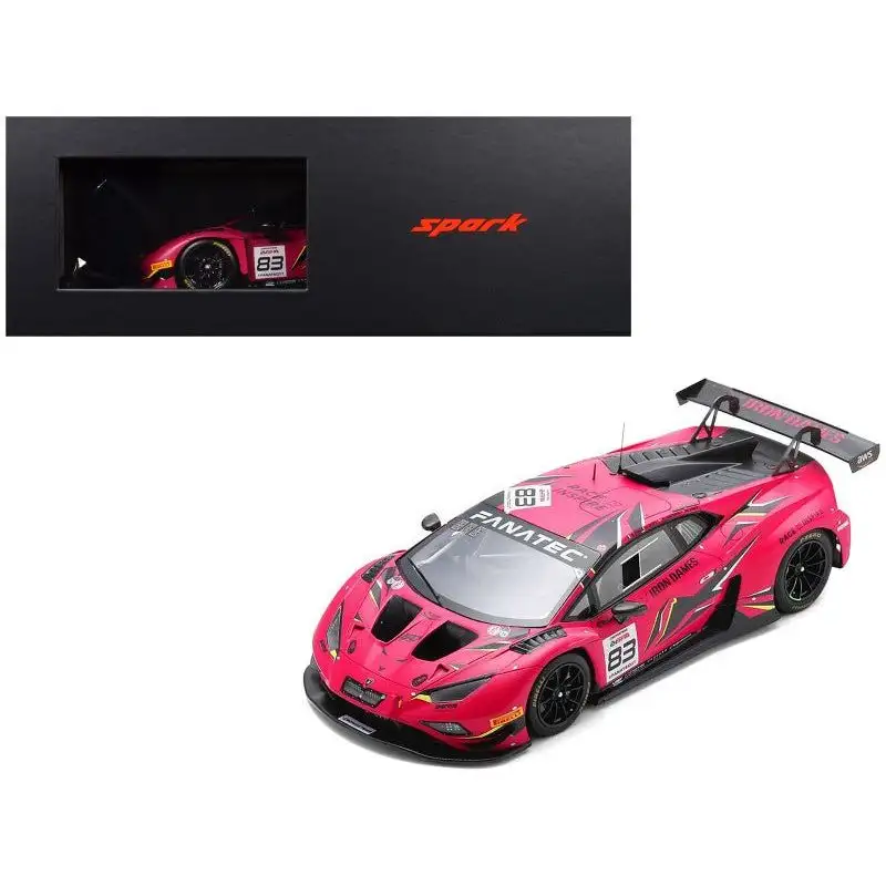 Lamborghini Huracan GT3 Evo2 #83 Sarah Bovy - Rahel Frey - Michelle Gatting - Doriane Pin "Iron Dames" "24 Hours of Spa" (2023) with Acrylic Display Case 1/18 Model Car by Spark