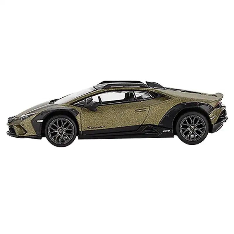 Lamborghini Huracan Sterrato Verde Gea Matt Green Metallic with Black Tio and White Stripes Limited Edition to 7200 pieces Worldwide 1/64 Diecast Model Car by Mini GT