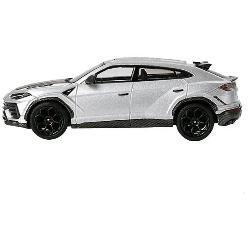 Lamborghini Urus Performante Grigio Nimbus Gray Metallic with Carbon Hood Limited Edition to 5400 pieces Worldwide 1/64 Diecast Model Car by Mini GT