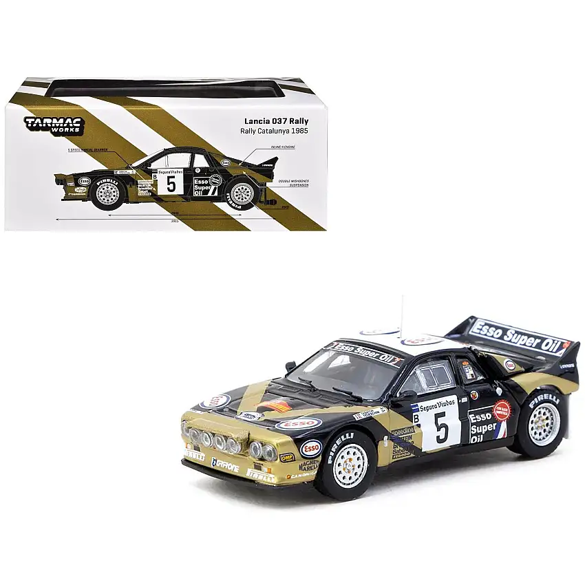Lancia 037 Rally #5 Fabrizio Tabaton - Luciano Tedeschini Winner "Rally Catalunya" (1985) "Hobby64+" Series 1/64 Diecast Model Car by Tarmac Works