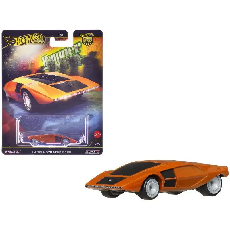 Lancia Stratos Zero Concept Car Orange Metallic "Hammer Drop" Series Diecast Model Car by Hot Wheels