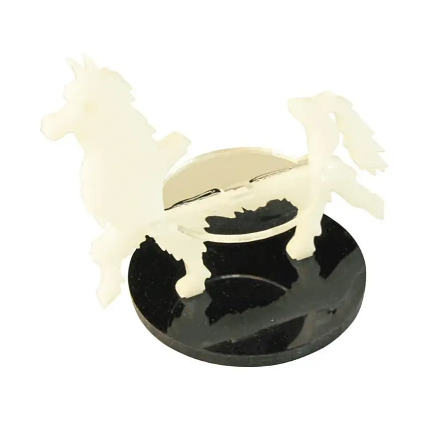 40mm Round Base - Llama Character Mount, White
