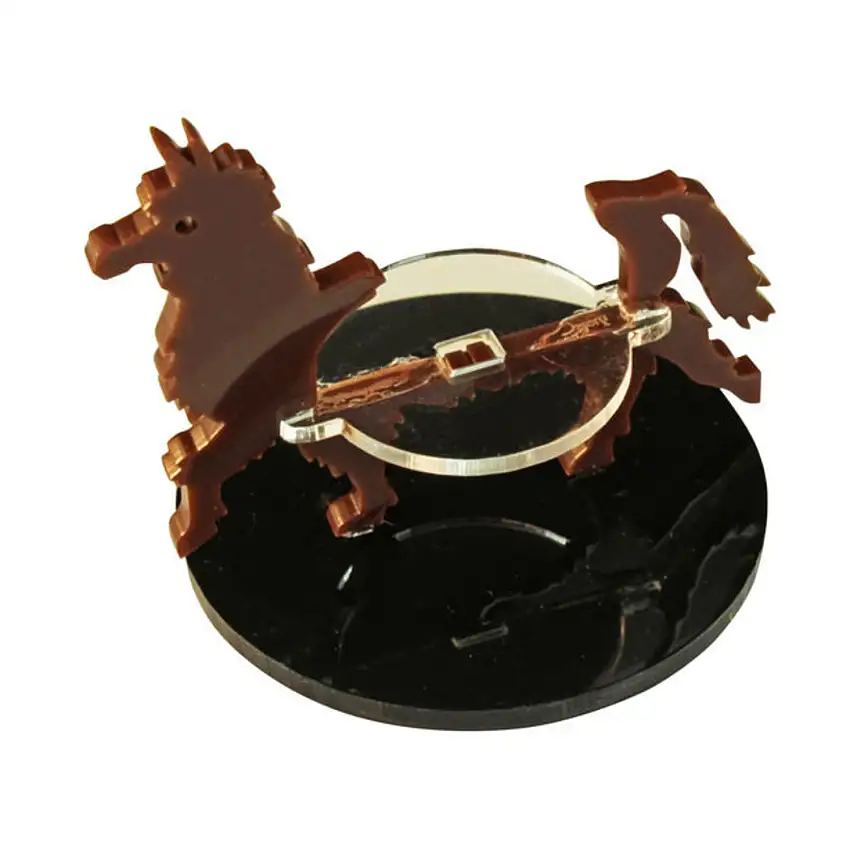 50mm Round Base - Llama Character Mount, Brown