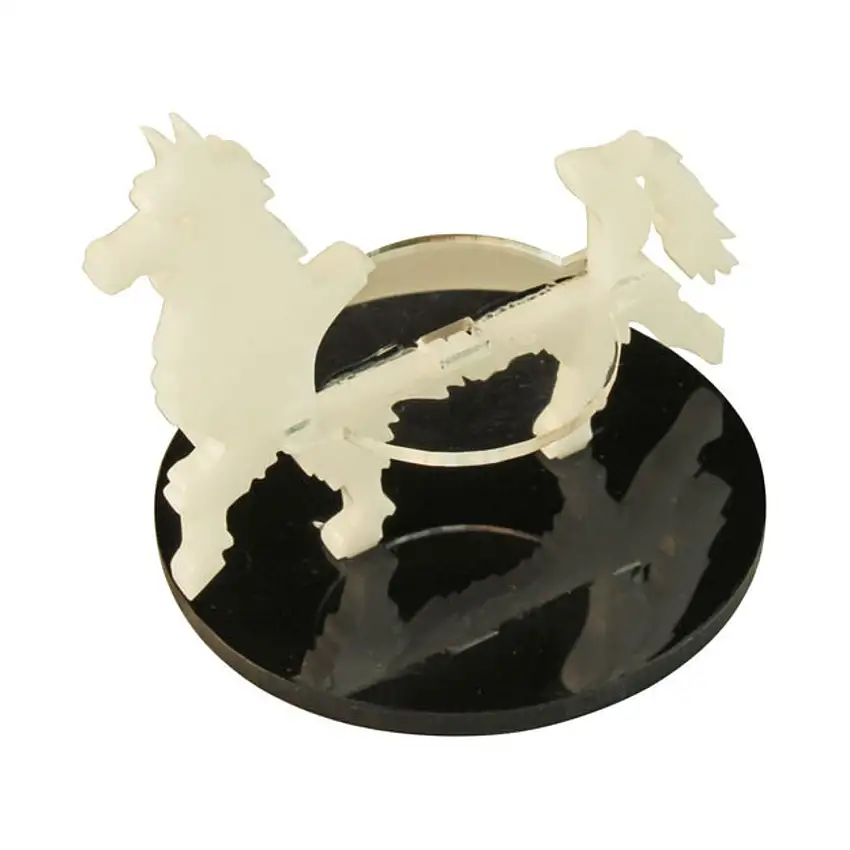 50mm Round Base - Llama Character Mount, White