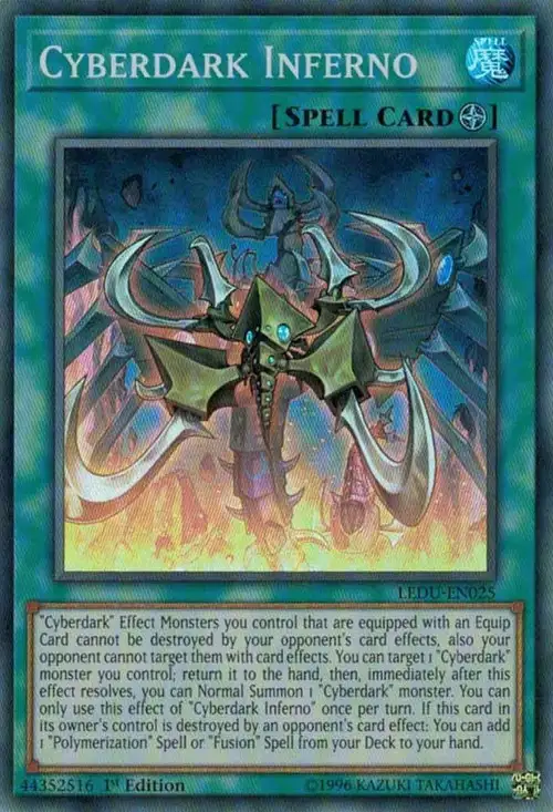 YuGiOh Trading Card Game Legendary Duelists Super Rare Cyberdark Inferno LEDU-EN025