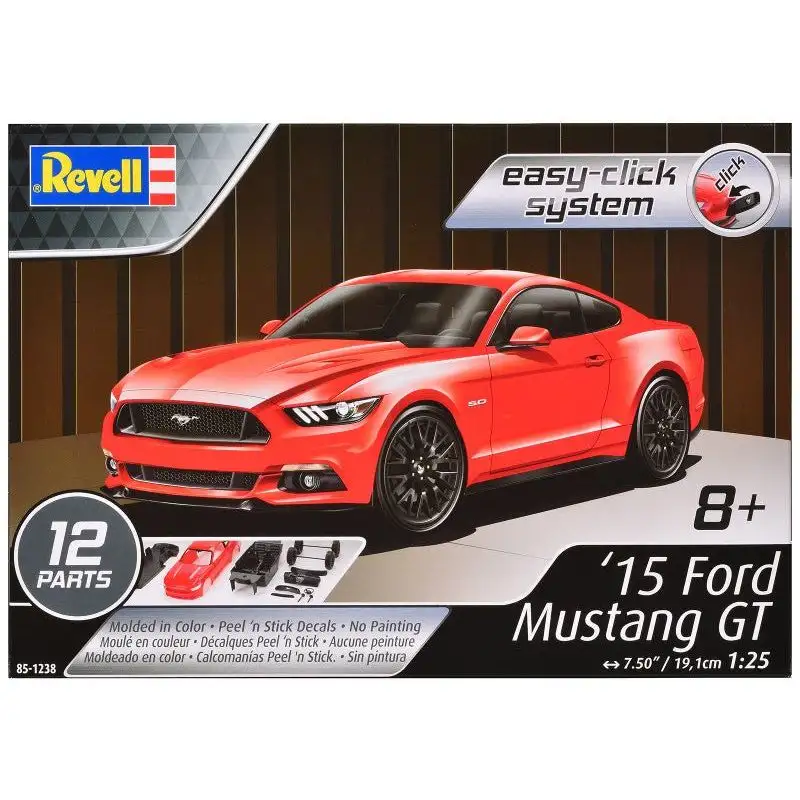 Level 2 Easy-Click Model Kit 2015 Ford Mustang GT 1/25 Scale Model by Revell
