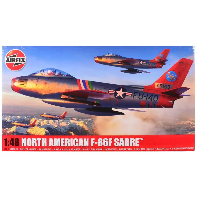 Level 2 Model Kit North American F-86F Sabre Aircraft with 2 Scheme Options 1/48 Plastic Model Kit by Airfix $54.49