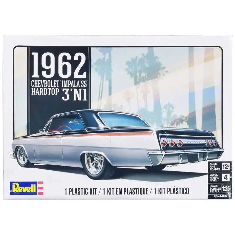 Level 4 Model Kit 1962 Chevrolet Impala Hardtop 3-in-1 Kit 1/25 Scale Model by Revell