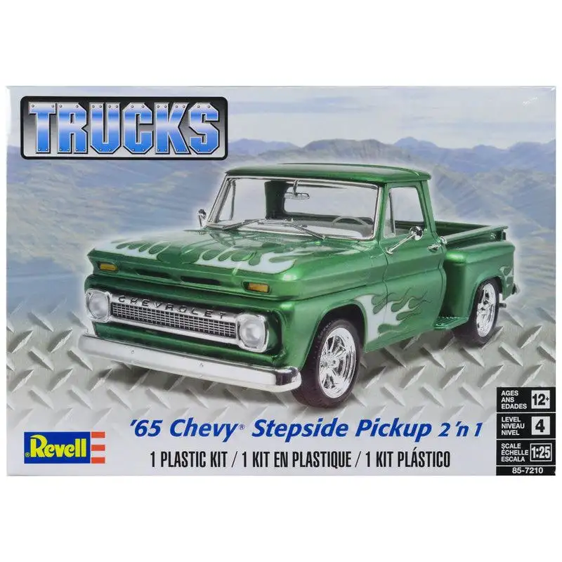 Level 4 Model Kit 1965 Chevrolet Stepside Pickup Truck 2-in-1 Kit 1/25 Scale Model by Revell