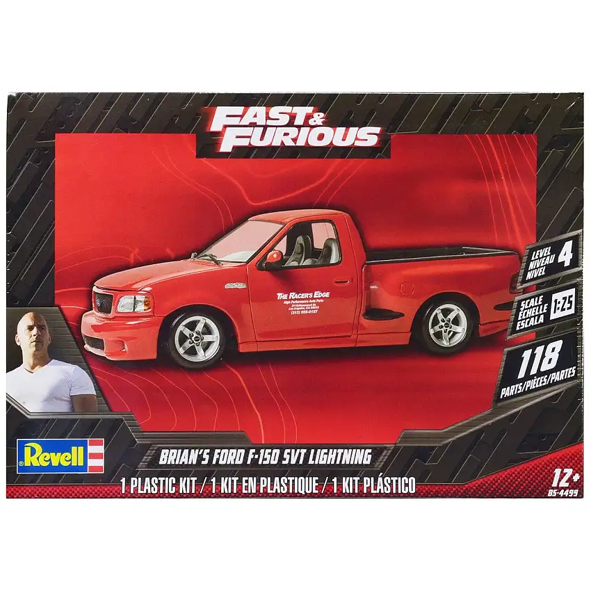 Level 4 Model Kit Brian’s Ford F-150 SVT Lightning Pickup Truck "Fast and Furious" 1/25 Scale Model by Revell