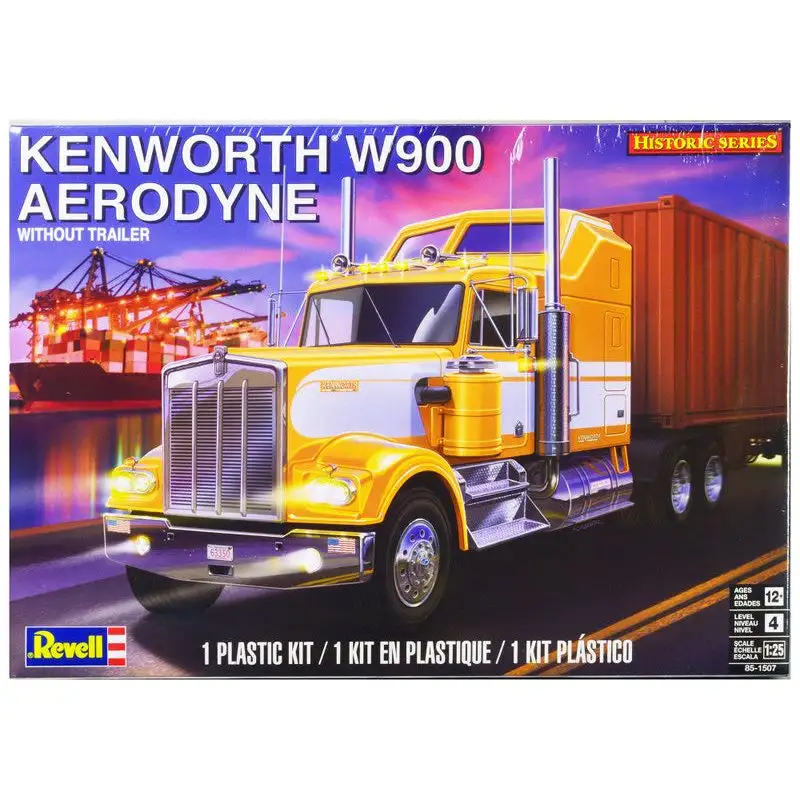 Level 4 Model Kit Kenworth W900 Aerodyne Truck Tractor "Historic Series" 1/25 Scale Model by Revell