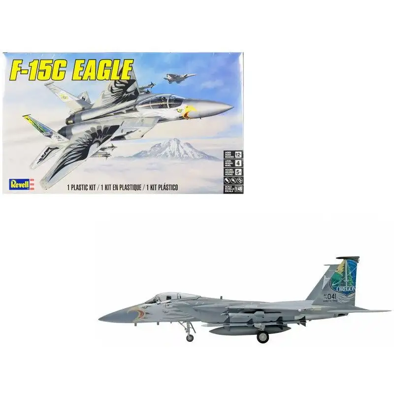 Level 4 Model Kit McDonnell Douglas F-15C Eagle Fighter Aircraft 1/48 Scale Model by Revell