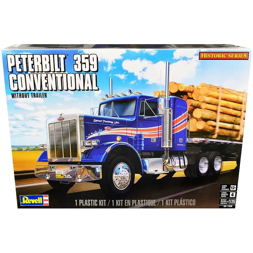 Level 4 Model Kit Peterbilt 359 Conventional Truck Tractor (without Trailer) "Historic Series" 1/25 Scale Model by Revell