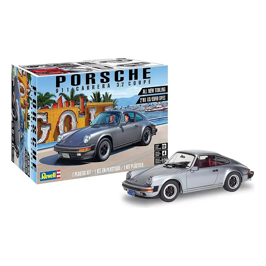 Level 4 Model Kit Porsche 911 Carrera 3.2 Coupe 2-in-1 Kit 1/24 Scale Model by Revell