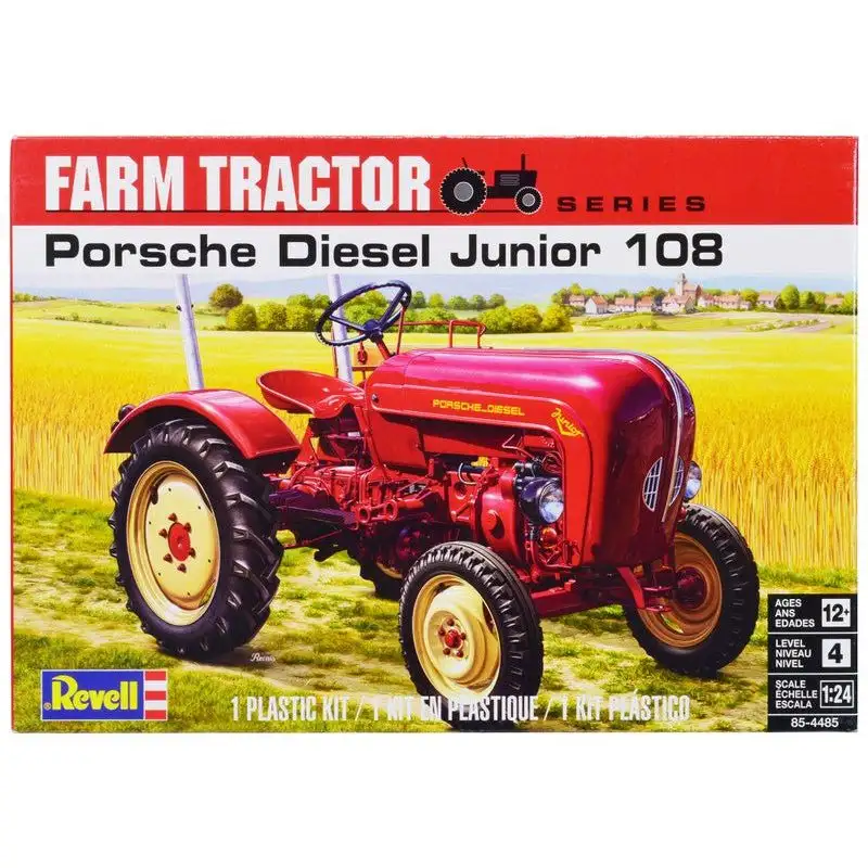 Level 4 Model Kit Porsche Diesel Junior 108 Tractor "Farm Tractor Series" 1/24 Scale Model by Revell