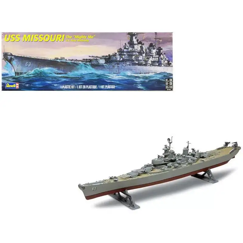Level 4 Model Kit USS Missouri Battleship "The Mighty Mo'" 1/535 Scale Model by Revell