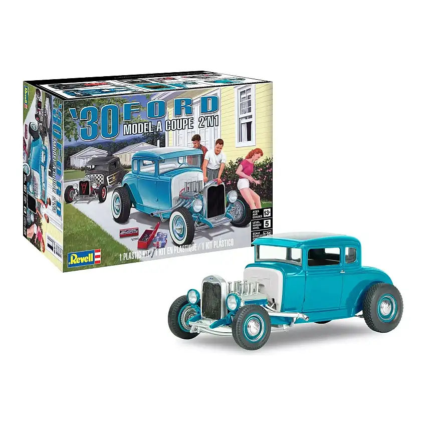 Level 5 Model Kit 1930 Ford Model A Coupe 2-in-1 Kit 1/25 Scale Model by Revell