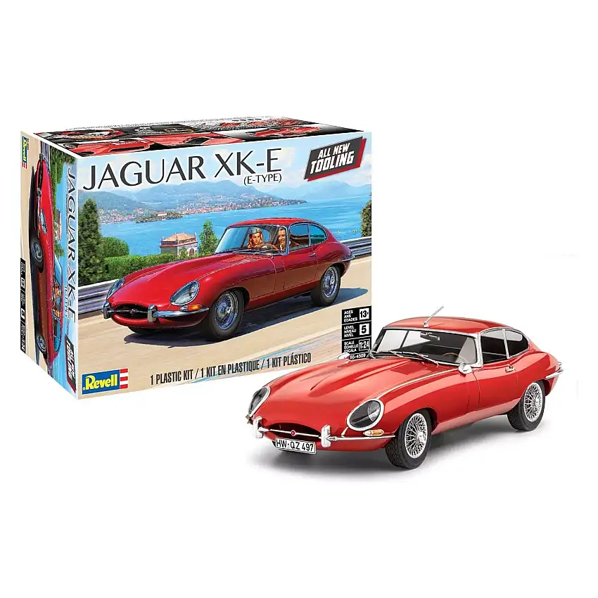 Level 5 Model Kit Jaguar XK-E (E-Type) 1/24 Scale Model by Revell