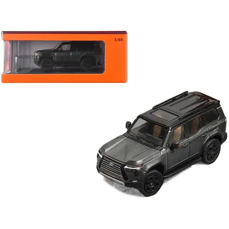 Lexus GX550 Gray Metallic with Black Top 1/64 Diecast Model Car by GCD