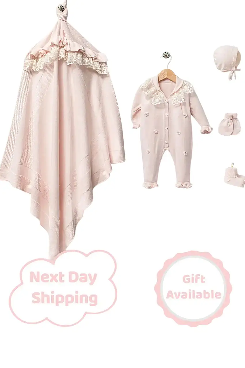 Lily Pink Newborn Girl Coming Home Set (5 Pcs)