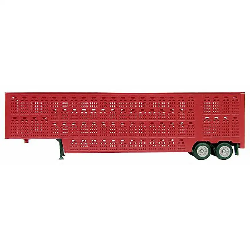 Livestock Trailer Red 1/87 (HO) Plastic Model by Promotex