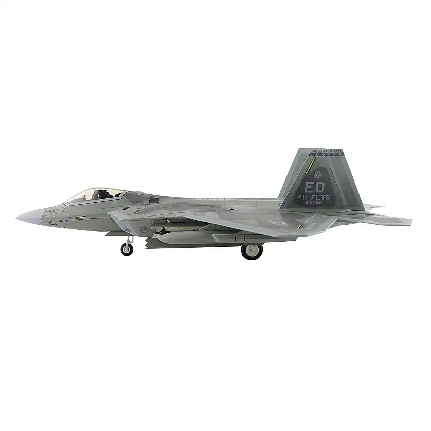 Lockheed F-22 Raptor Stealth Aircraft with Steakthy Pods "AF06-132 411th Flight Test Squadron Edwards Air Force Base" (2022) United States Air Force "Air Power Series" 1/72 Diecast Model by Hobby Master