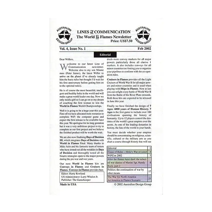 Vol. 4, #1 "Hitler's War Revisited, The War for North America"