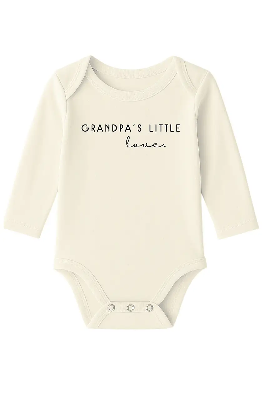 Grandpa's Little Love Organic Cotton Baby Bodysuit Long Sleeve