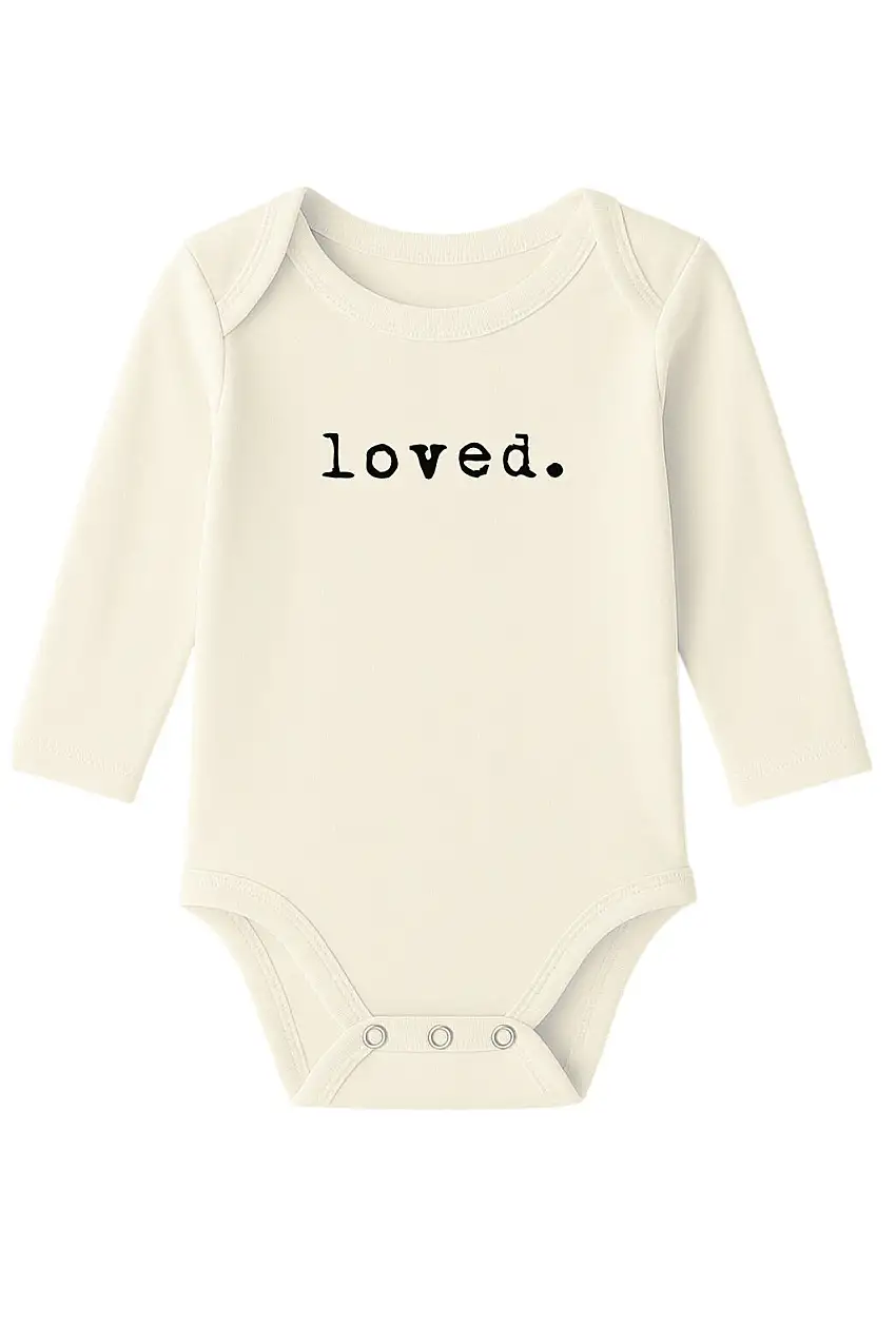 Loved. Organic Cotton Baby Bodysuit Long Sleeve
