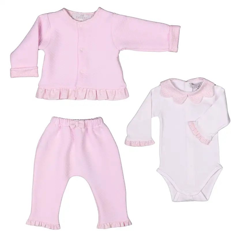 Lucy | Girls Pink Quilted Cotton Jacket Set (3)