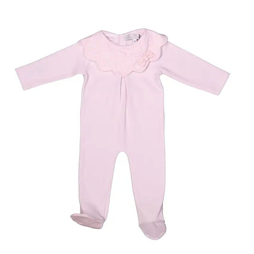 Lucy | Pink Cotton Gingham Babygrow