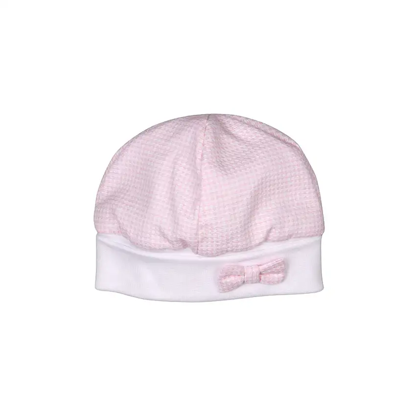 Lucy | Girls White And Pink Cotton Gingham Hat