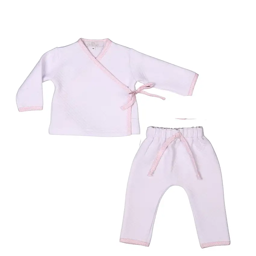 Lucy | Girls White Quilted Cotton Wrap Set