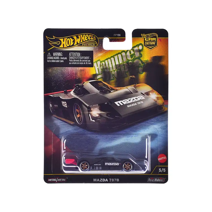 Mazda 787B Prototype Race Car Black "Hammer Drop" Series Diecast Model Car by Hot Wheels