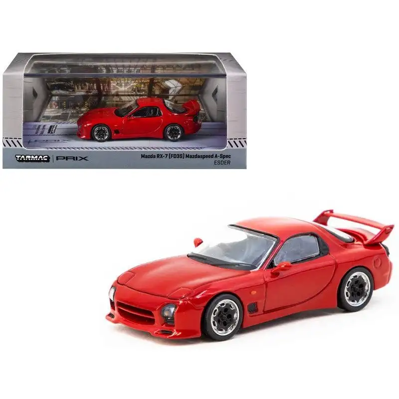 Mazda RX-7 (FD3S) Mazdaspeed A-Spec RHD (Right Hand Drive) "PRIX-ESDER" Red "Global64" Series 1/64 Diecast Model by Tarmac Works