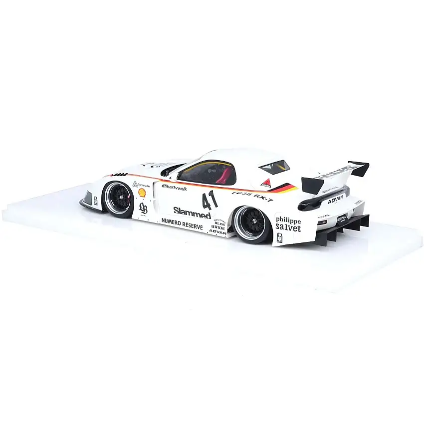 Mazda RX7 (FD3S) LB-Super Silhouette RHD (Right Hand Drive) #41 White with Stripes and Graphics 1/18 Model Car by Inno Models