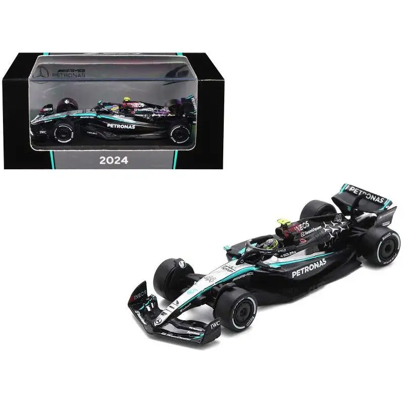 Mercedes-AMG F1 W15 E Performance #44 Lewis Hamilton "Petronas" Formula One F1 "Bahrain GP" (2024) 1/64 Diecast Model Car by Spark